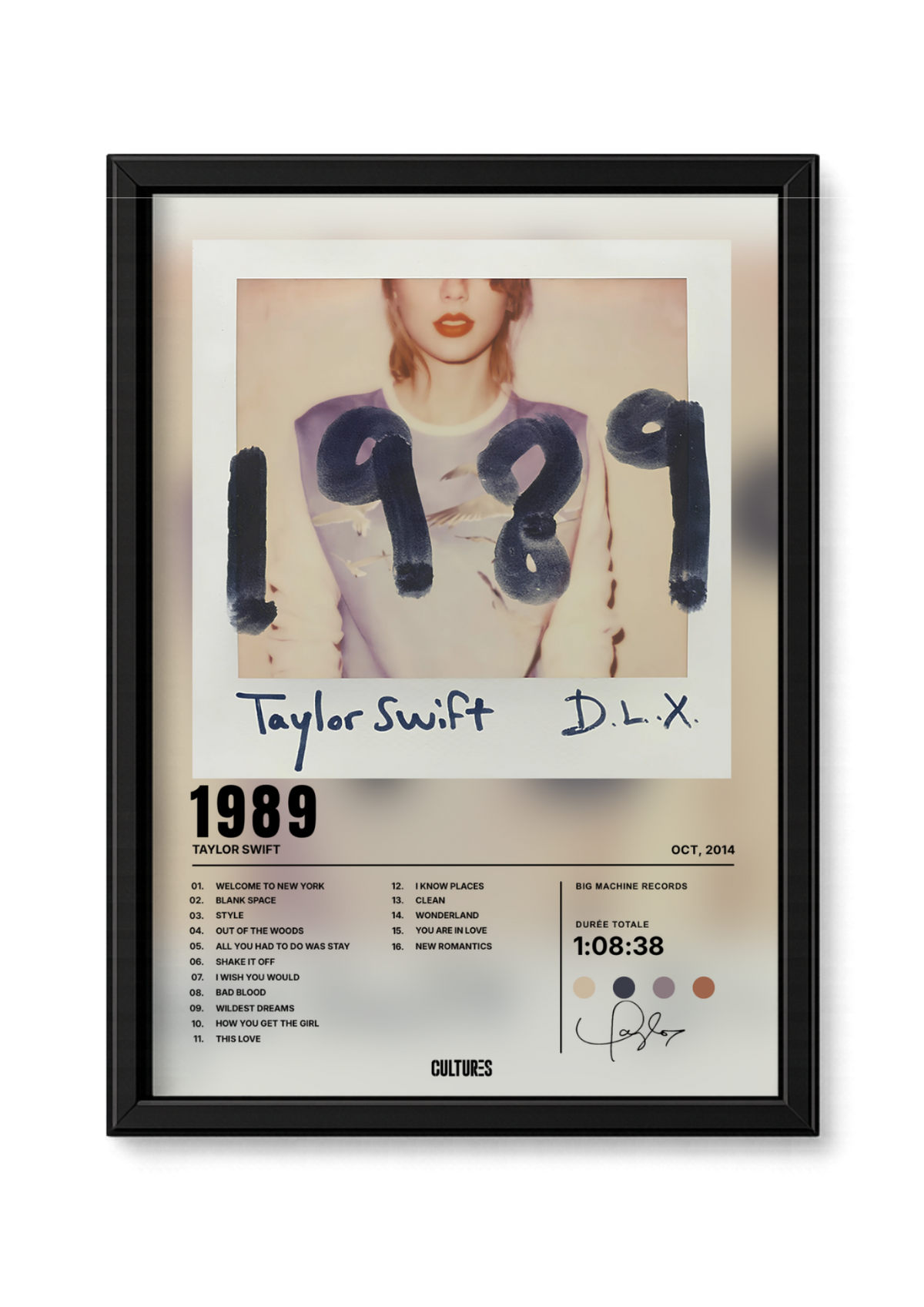 Cadre Taylor Swift 1989 – fond coloré