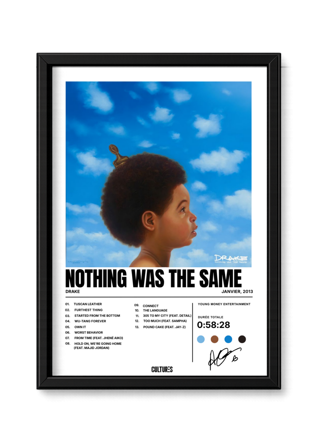 Cadre Drake Nothing Was The Same – fond blanc