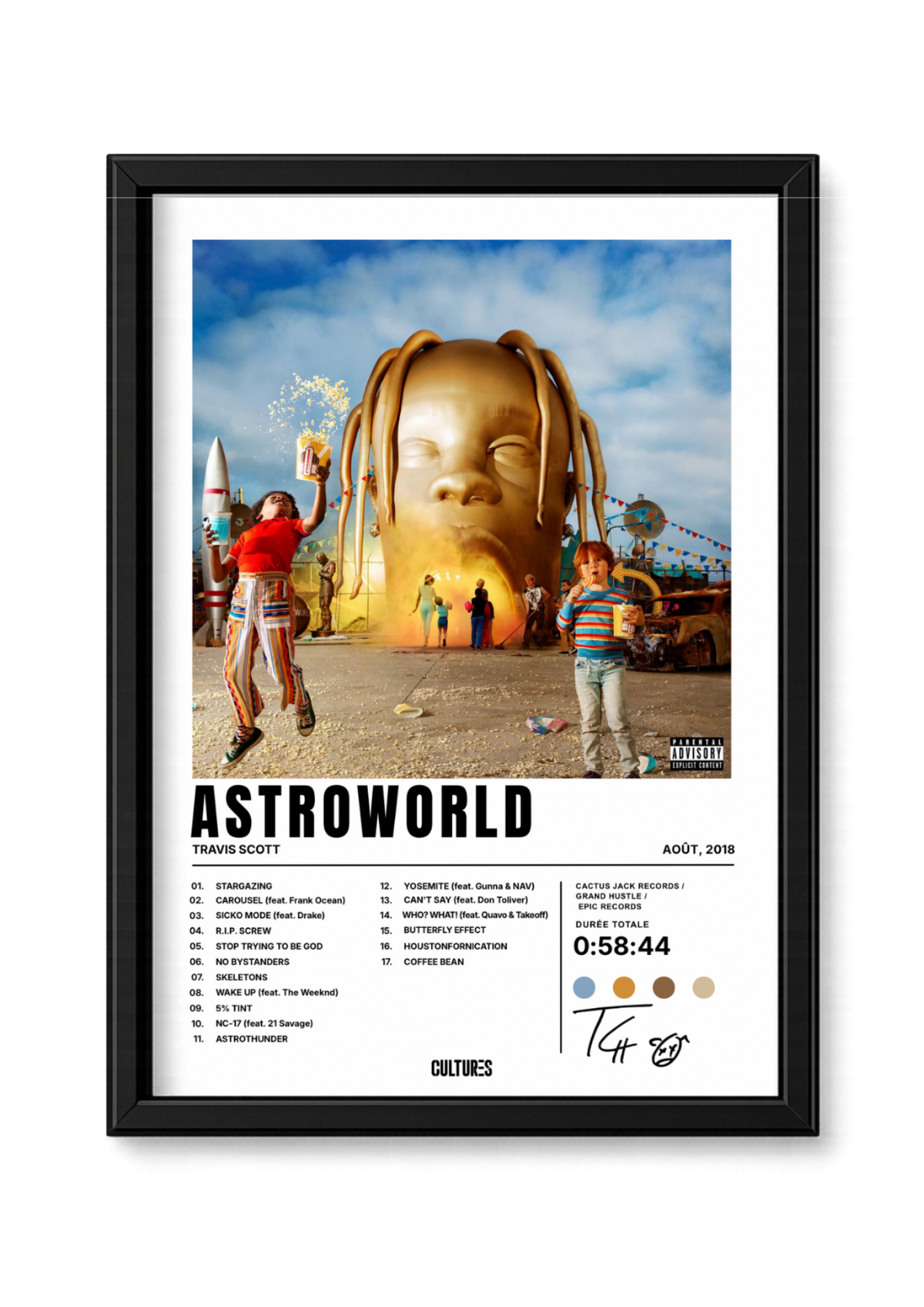 Cadre Travis Scott Astroworld – fond blanc