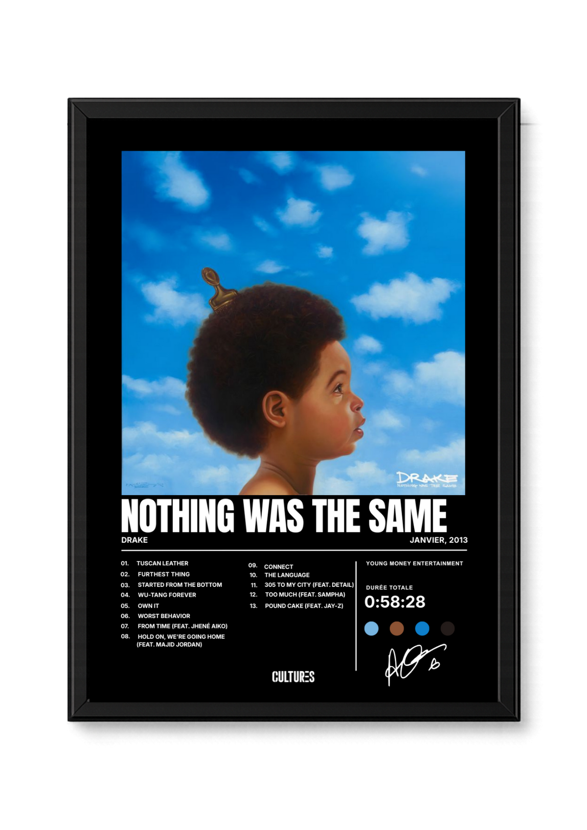 Cadre Drake Nothing Was The Same – fond noir