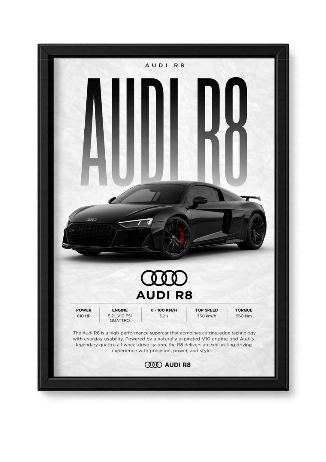 Cadre Audi R8 noir
