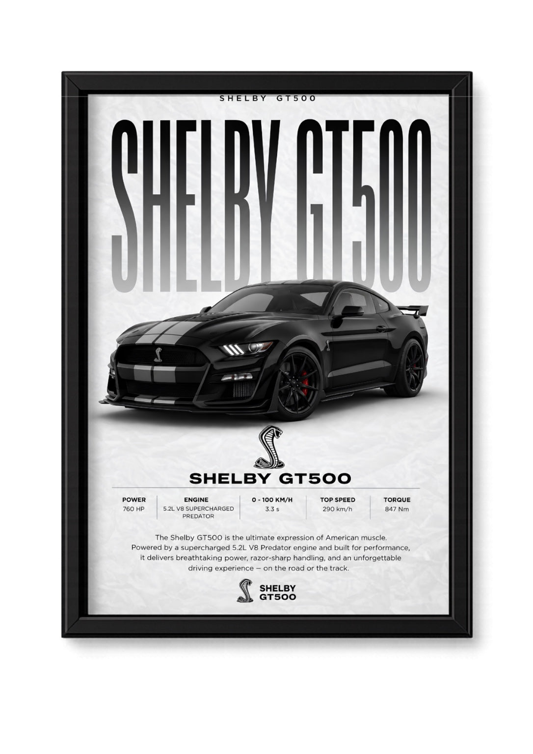 Cadre Shelby GT500 noir