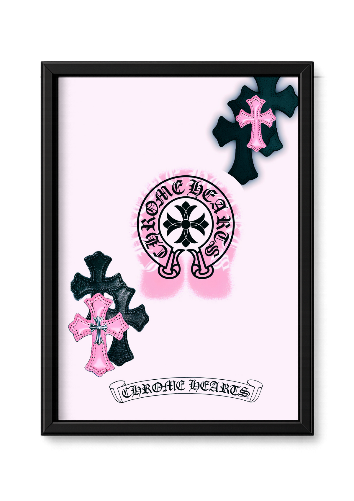 Cadre Chrome Hearts — Rose et croix