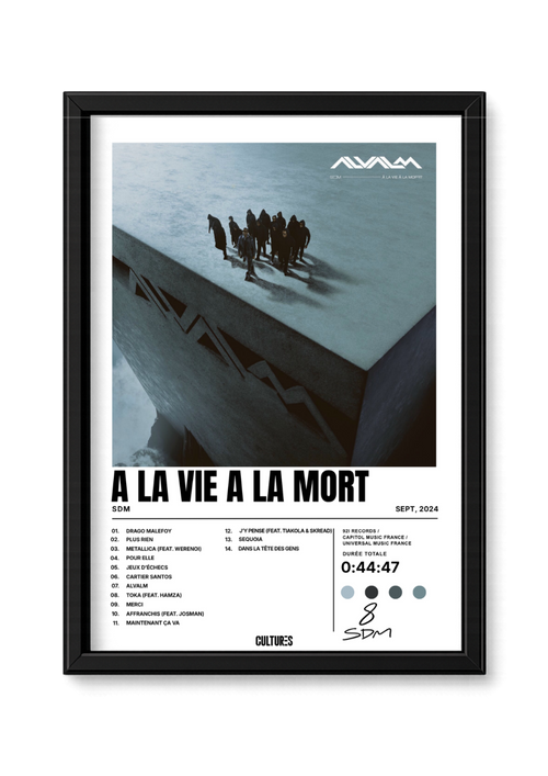 Cadre SDM À la vie à la mort – fond blanc