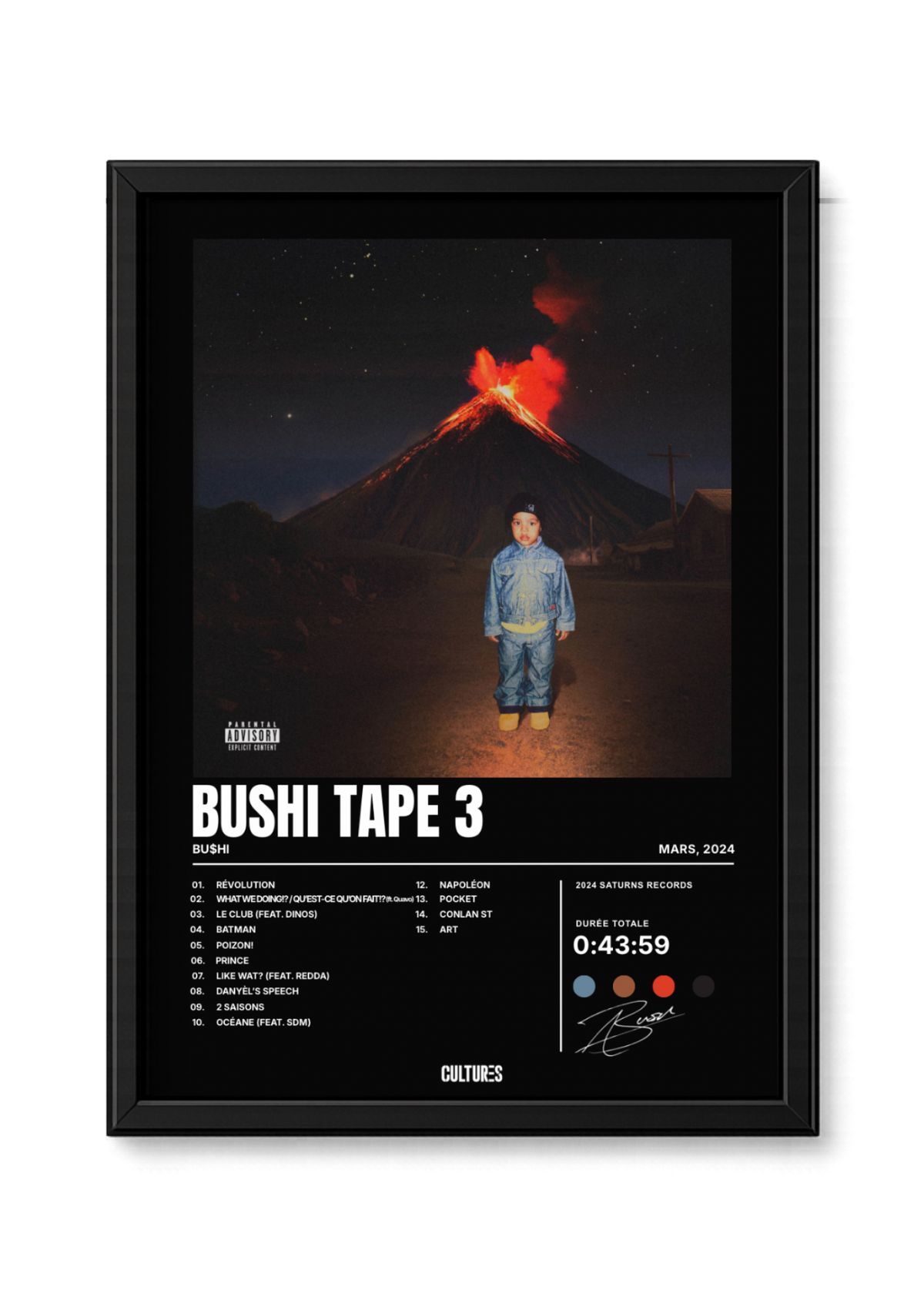Cadre Bu$hi Bushi Tape 3 – fond noir