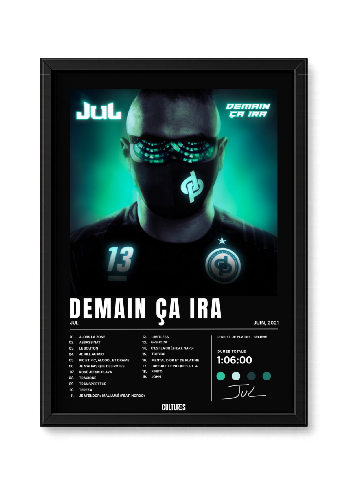 Cadre Jul Demain ça ira – fond noir