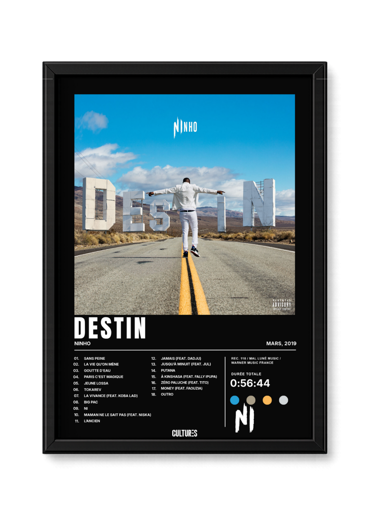 Cadre Ninho Destin – fond noir