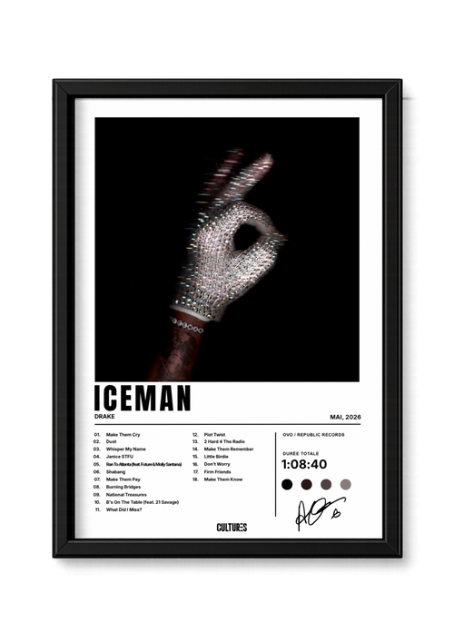Cadre Drake Iceman – fond blanc