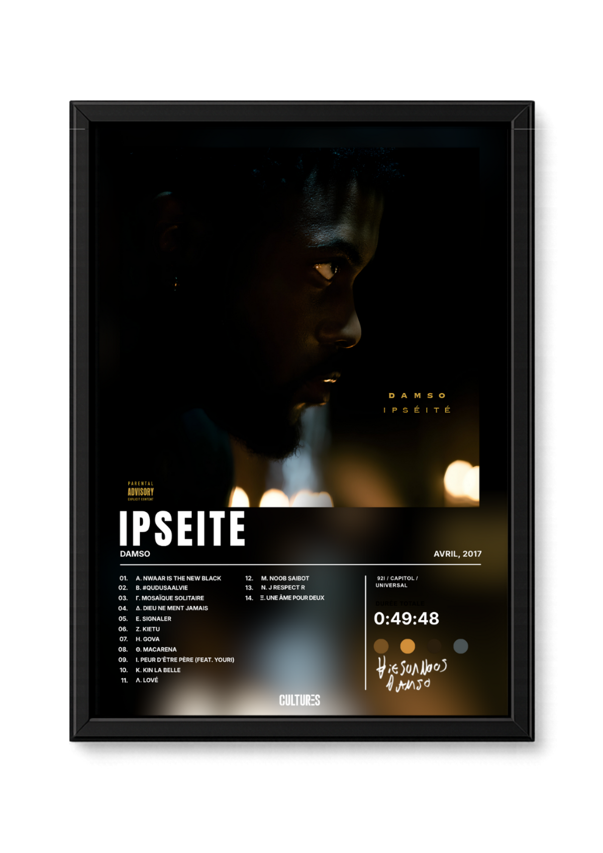 Cadre Damso Ipséité – fond image