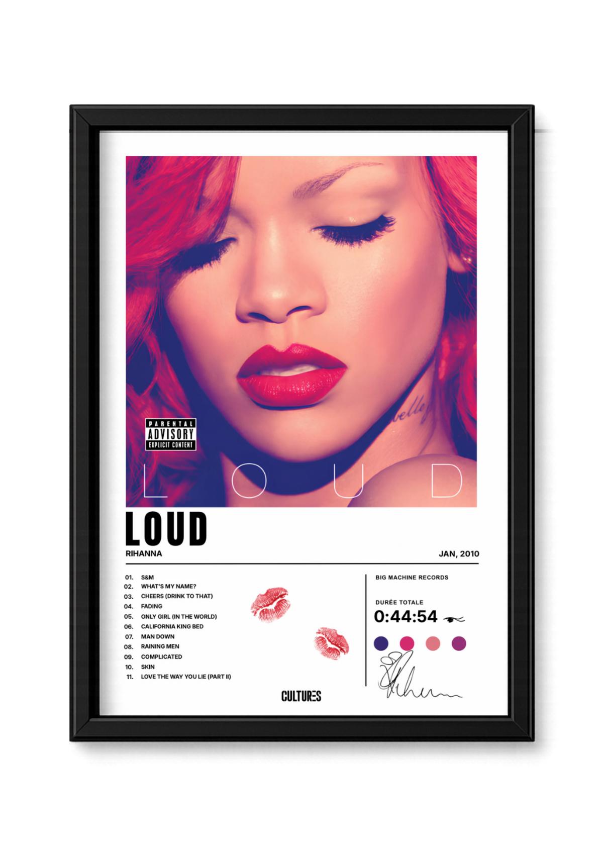 Cadre Rihanna Loud – fond blanc