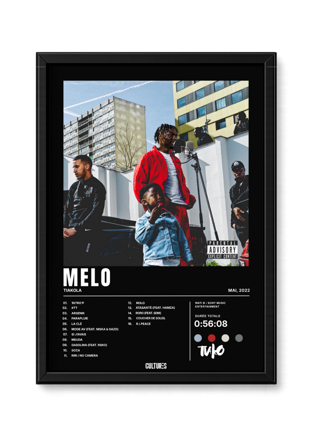 Cadre Tiakola Mélo – fond noir