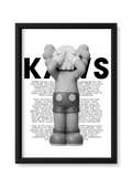 Cadre KAWS — Figurine grise