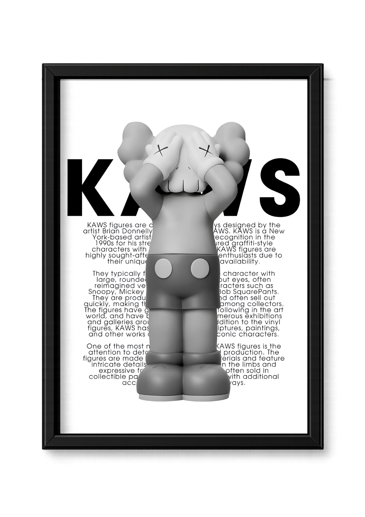 Cadre KAWS — Figurine grise