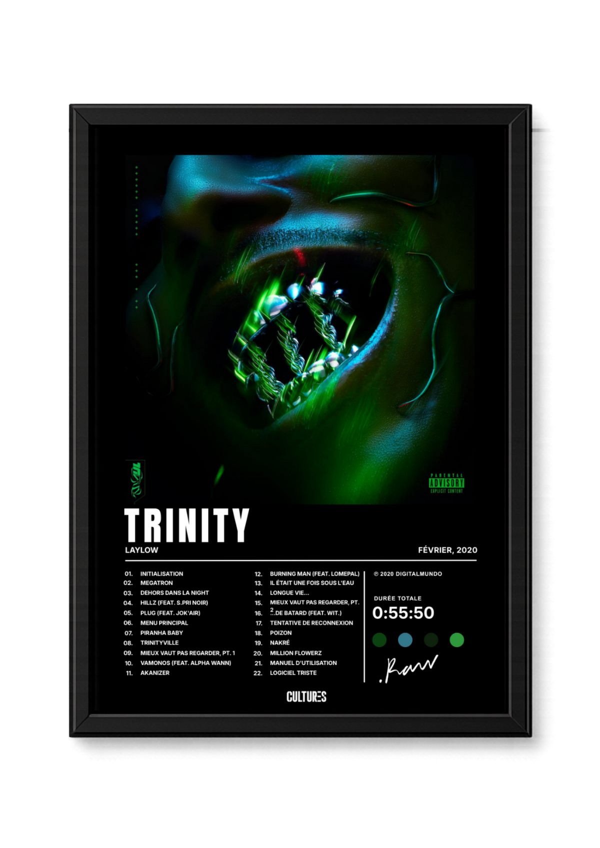 Cadre Laylow Trinity – fond noir