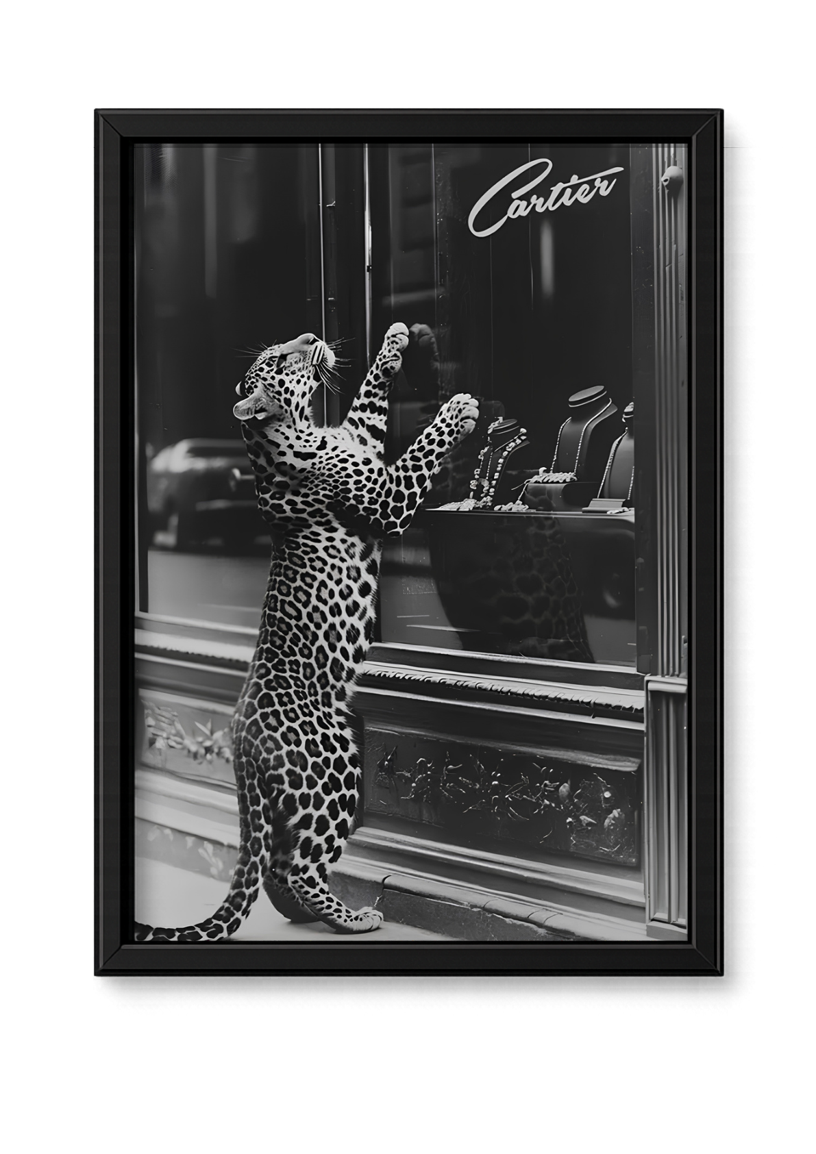 Cadre Cartier léopard noir et blanc