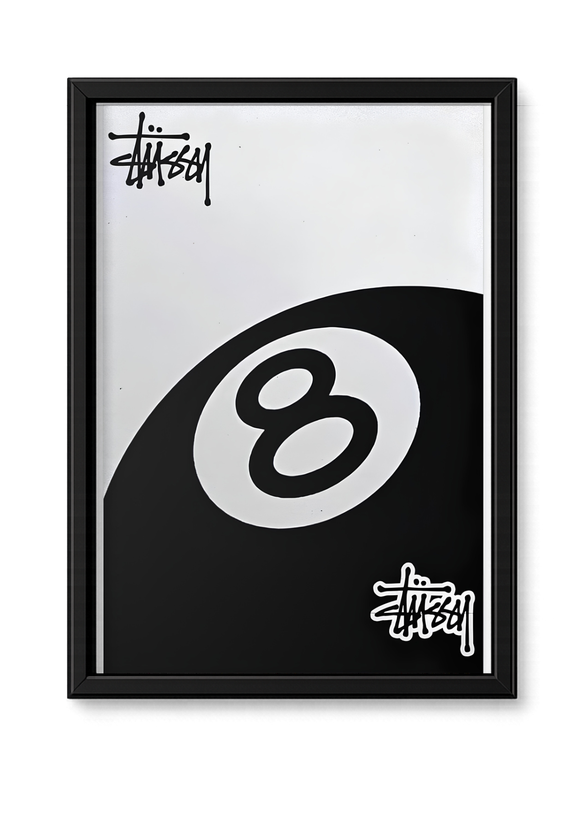 Cadre Stussy 8 Ball noir et blanc