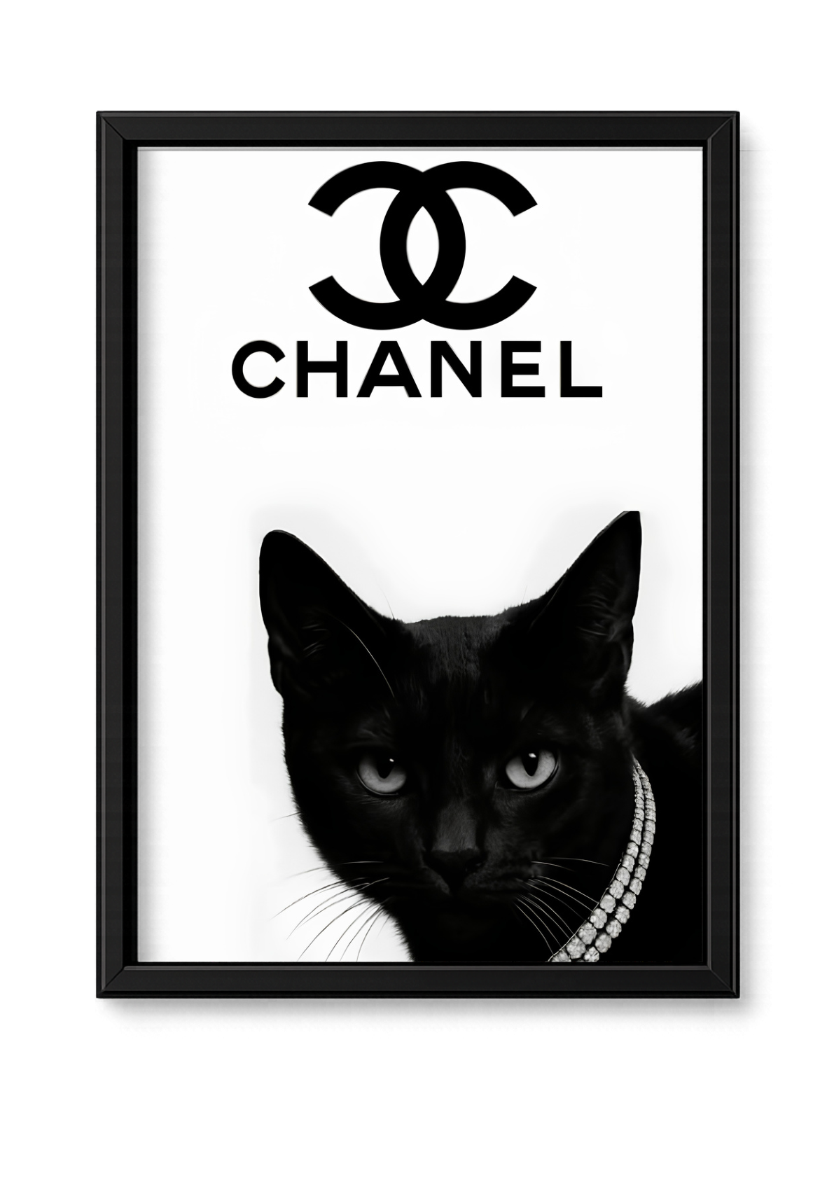 Cadre Chanel chat noir et blanc