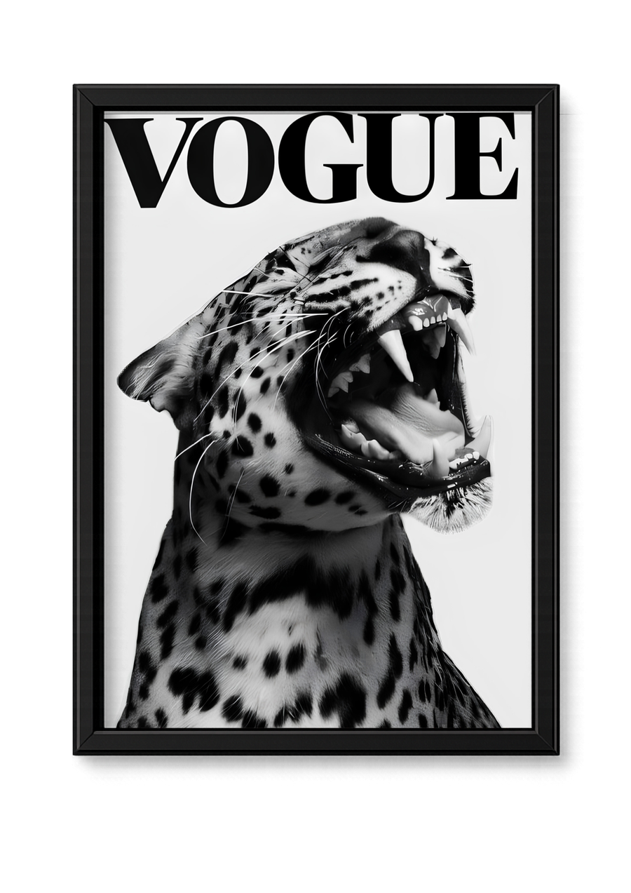 Cadre Vogue léopard noir et blanc