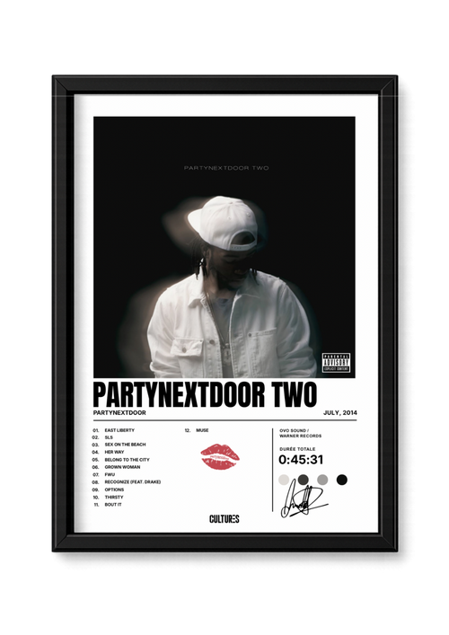 Cadre PARTYNEXTDOOR PARTYNEXTDOOR TWO – fond blanc