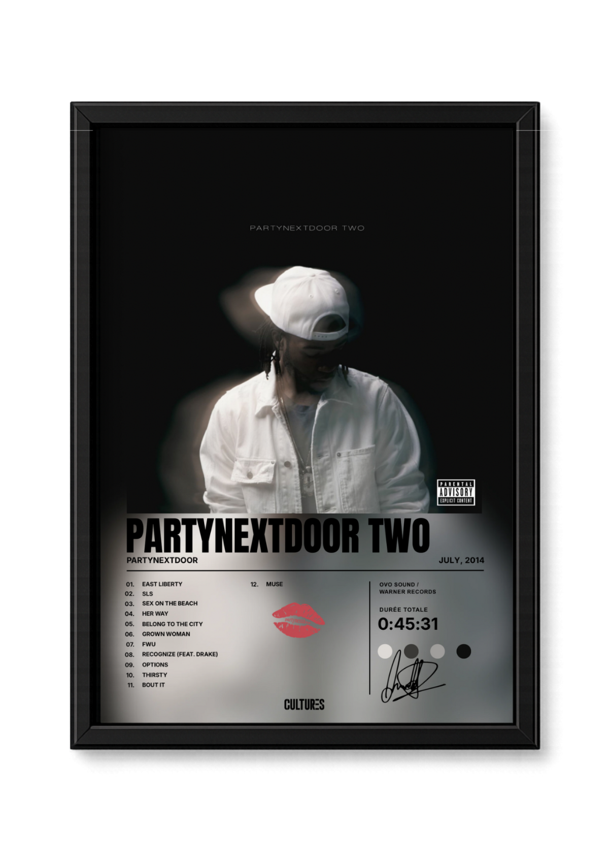 Cadre PARTYNEXTDOOR PARTYNEXTDOOR TWO – fond coloré