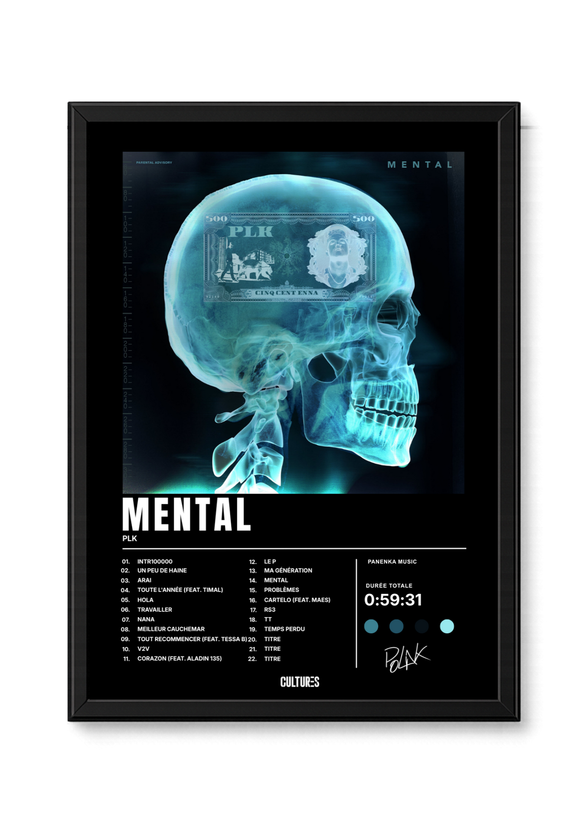 Cadre PLK Mental – fond noir