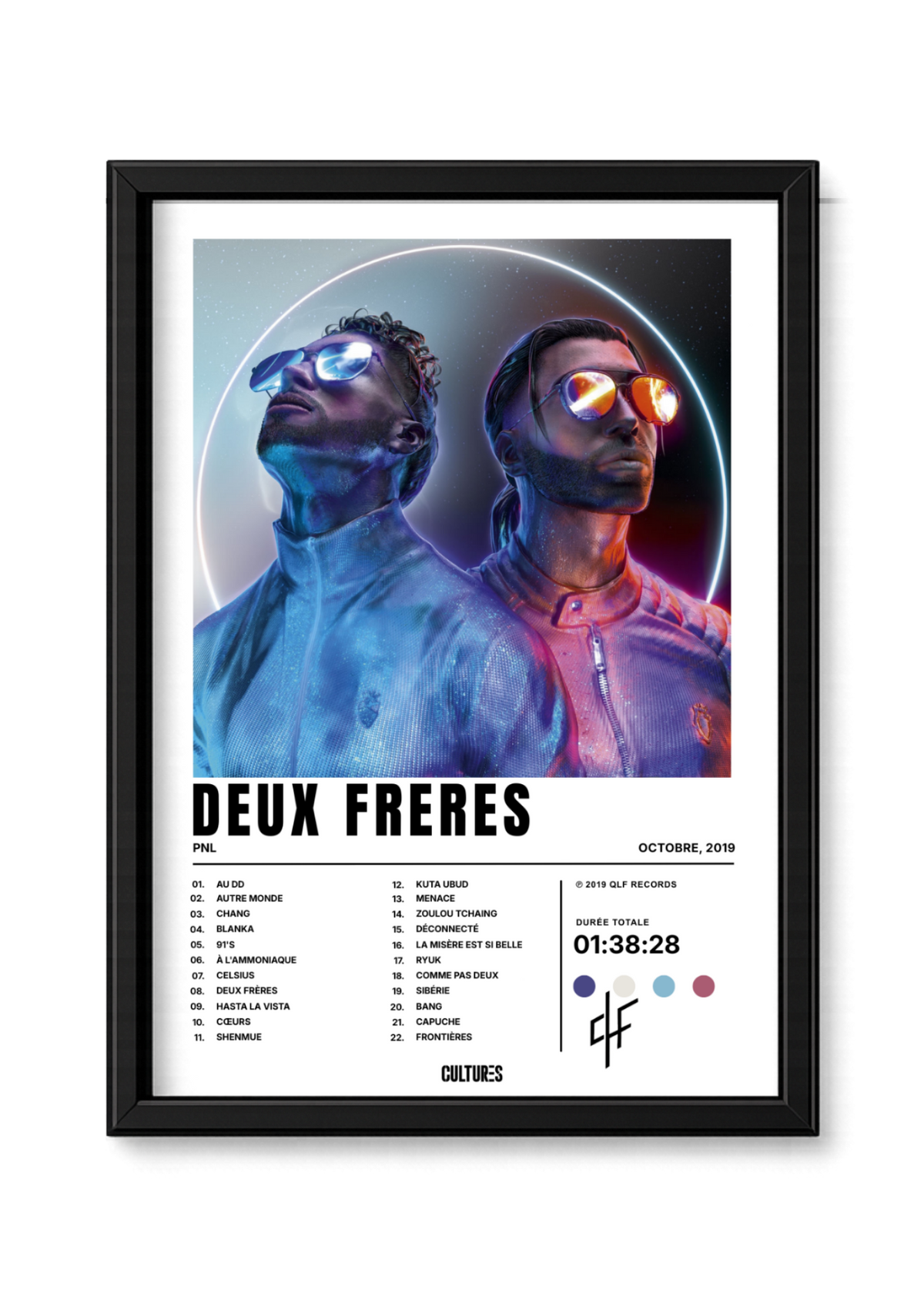 Cadre PNL Deux Frères – fond blanc
