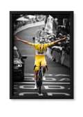 Cadre cyclisme victoire en jaune