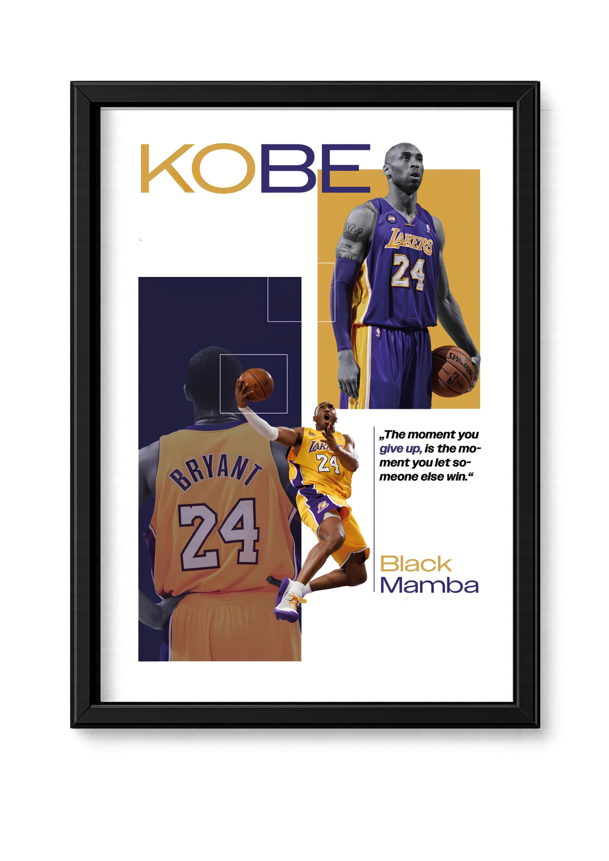 Cadre Kobe Bryant Black Mamba Lakers