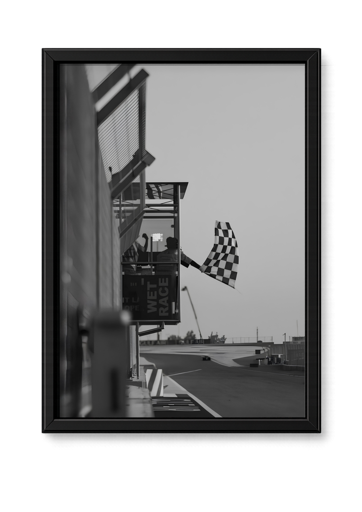 Cadre sport automobile drapeau à damier