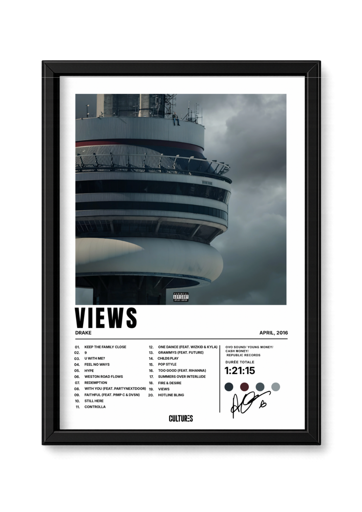 Cadre Drake Views – fond blanc